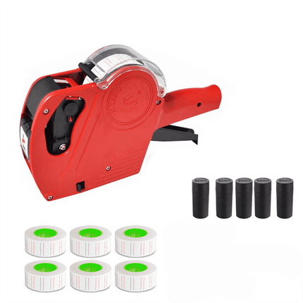 Tag Gun Labeller Kit With 6 Rolls Labels And 5 Inks Roller - Yellow.