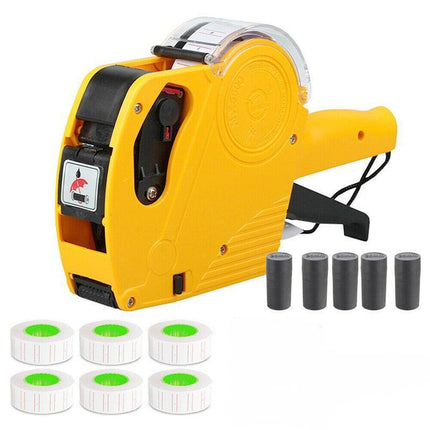 Tag Gun Labeller Kit With 6 Rolls Labels And 5 Inks Roller - Yellow.