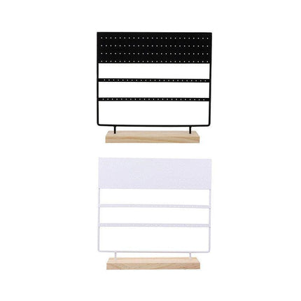 Earring Stand Display Rack 3-Tier Ear Stud Holder Jewelry Organizer 144 Holes - White.