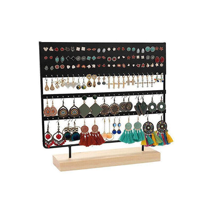 Earring Stand Display Rack 3-Tier Ear Stud Holder Jewelry Organizer 144 Holes - White.