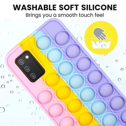 Rainbow Pop Fidget Toys Push It Bubble Phone Case For iPhone 7 8 Plus X XR 11 12 Pro Max - iPhone 13ProMAX.