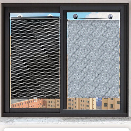 Black Roller Blinds Suction Cup Sunshade Blackout Curtains Car Home Window Curtains - 40 X 125 CM.