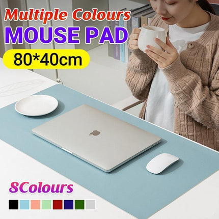 Large Leather Mouse Pad 80x40cm Desk Mat Gaming Extended Waterproof Anti Slip - Dark Blue.