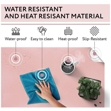 Large Leather Gaming Mouse Pad Waterproof Desk Keyboard Mat 120 x 60cm - Light Green.