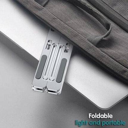 Adjustable Laptop Stand Portable Aluminum Alloy Desktop Holder for 11 to 17.3 Inch - Black.