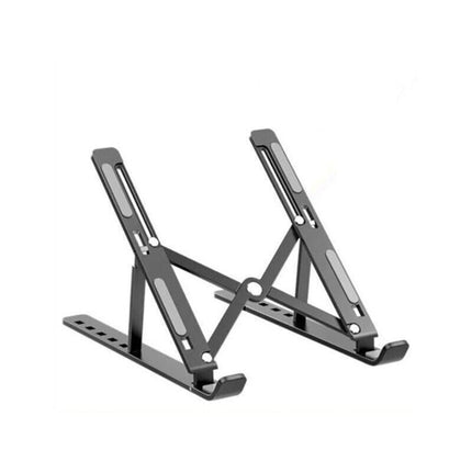 Adjustable Laptop Stand Portable Aluminum Alloy Desktop Holder for 11 to 17.3 Inch - Black.