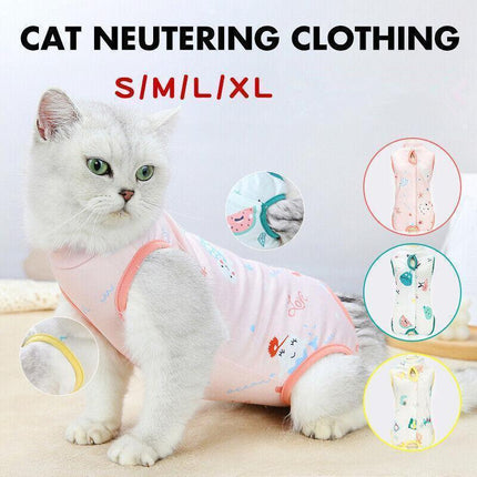 Pet Cat Postoperative Recovery Suit Pet Surgery Clothing Sterilization Weaning Pink - S（ Bust: 33cm Length: 21cm）.