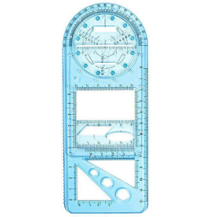 Multifunctional Geometric Ruler Student Mathematics Drawing Tools School Office - Clear-Primary School.