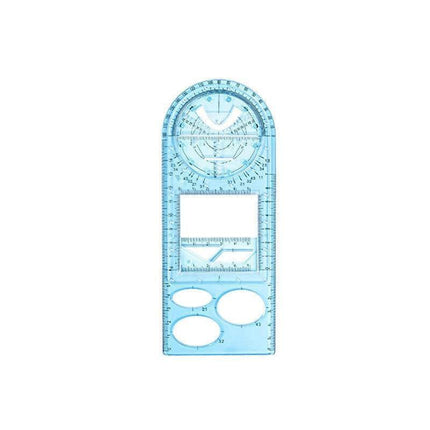 Multifunctional Geometric Ruler Student Mathematics Drawing Tools School Office - Clear-Primary School.