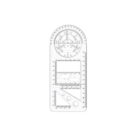 Multifunctional Geometric Ruler Student Mathematics Drawing Tools School Office - Blue-Primary School.