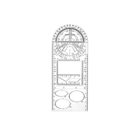 Multifunctional Geometric Ruler Student Mathematics Drawing Tools School Office - Blue-Senior High School.