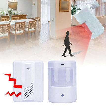 Restaurant Shop Door Entry Wireless Pir Motion Sensor Door Chime Door Bell Alarm - 1 Receiver+2 Sensors.