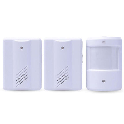 Restaurant Shop Door Entry Wireless Pir Motion Sensor Door Chime Door Bell Alarm - 1 Receiver+2 Sensors.