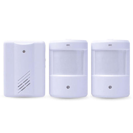 Restaurant Shop Door Entry Wireless Pir Motion Sensor Door Chime Door Bell Alarm - 1 Receiver+2 Sensors.