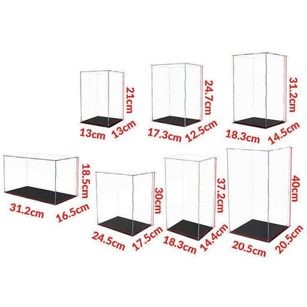 Acrylic Display Case Clear Box Dustproof Large Self-Install Cars Trucks - 17.3x12.5x24.7CM.