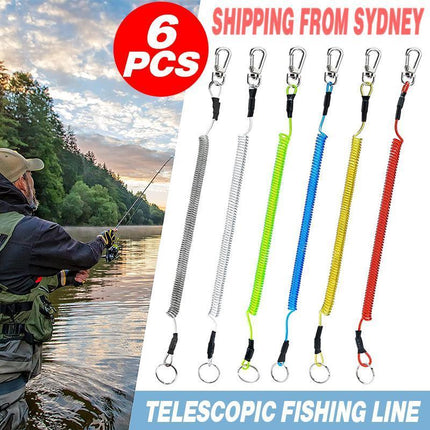 6X Fishing Lanyards Boating Ropes Kayak Secure Pliers Lip Grips Tackle Fish Tool - Black.