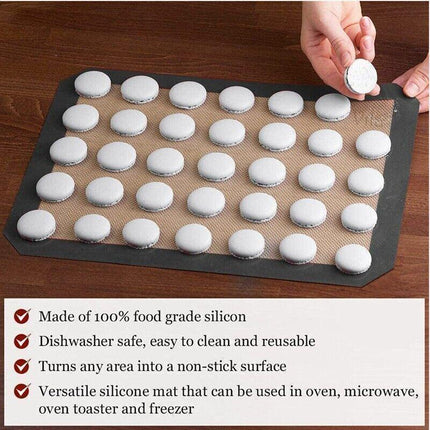 Silicone Baking Mat Non Stick Reusable Sheet for Pastry Dough Cookie Oven Bakeware - Red 2PCS(2*60X40CM).
