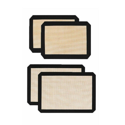 Silicone Baking Mat Non Stick Reusable Sheet for Pastry Dough Cookie Oven Bakeware - Red 4PCS(2*30X21+2*42X29.5CM).