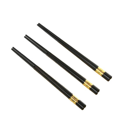 10Pairs Premium Fiberglass Reusable Chopsticks - Dishwasher Safe - Golden-2.