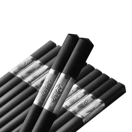 10Pairs Premium Fiberglass Reusable Chopsticks - Dishwasher Safe - Golden-2.