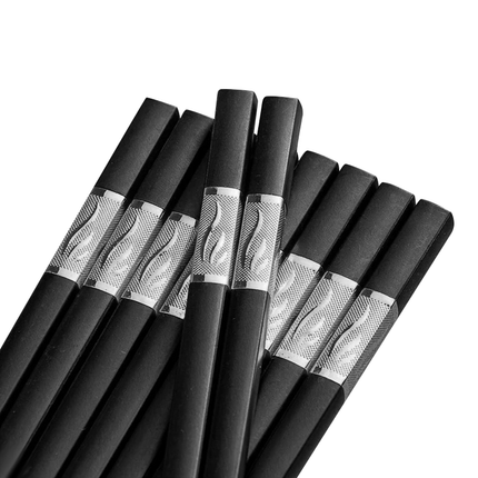 10Pairs Premium Fiberglass Reusable Chopsticks - Dishwasher Safe - Golden-2.