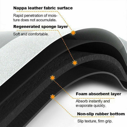 40*60CM Super Absorbent Floor Mat Soft Quick-Drying Non-Slip Diatom Mud Bath - Grey-Oval.