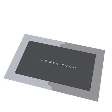 40*60CM Super Absorbent Floor Mat Soft Quick-Drying Non-Slip Diatom Mud Bath - Grey-Oval.