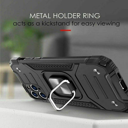 Shockproof Ring Case For iPhone 14 Plus Blue/Black/Red - Blue.