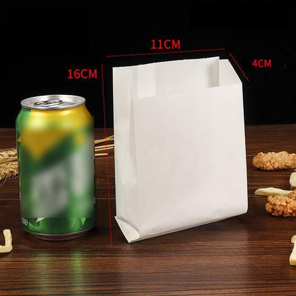 1000PCS Oil-proof Takeaway Paper Bags for Premium Takeout Supply - White-22*15*5cm.