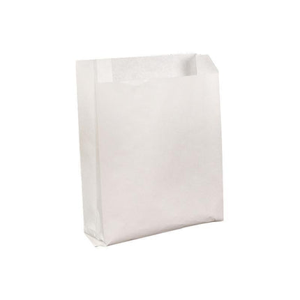 1000PCS Oil-proof Takeaway Paper Bags for Premium Takeout Supply - White-22*15*5cm.