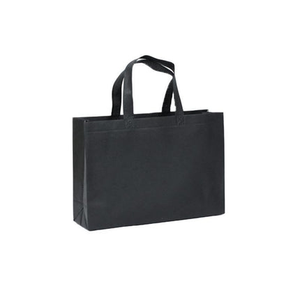 100PCS Reusable Non Woven Shopping Bags Eco Friendly Washable Tote Bags Black - 41X35X12CM.