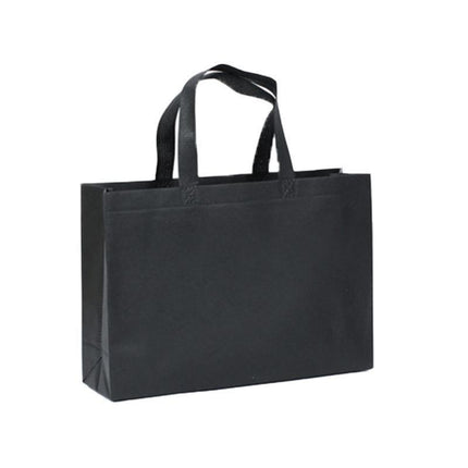 100PCS Reusable Non Woven Shopping Bags Eco Friendly Washable Tote Bags Black - 41X35X12CM.