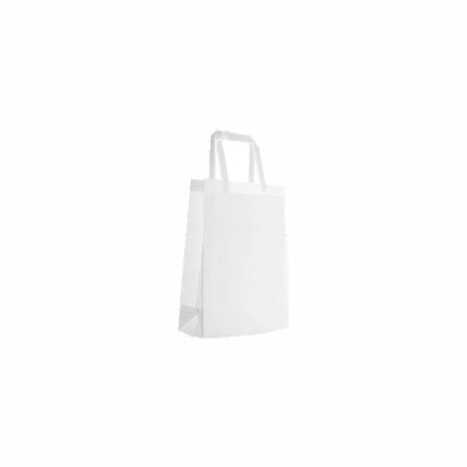 100PCS Reusable Non Woven Shopping Bags Eco Friendly Washable Tote Bags White - 35X25X10CM.