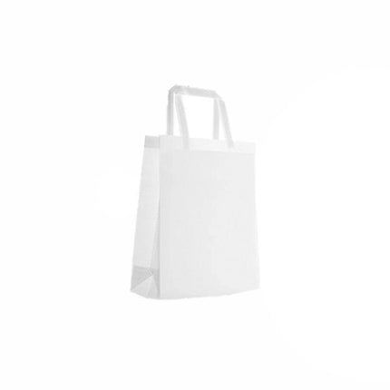 100PCS Reusable Non Woven Shopping Bags Eco Friendly Washable Tote Bags White - 41X35X12CM.
