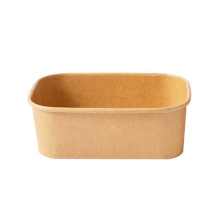 Kraft Paper Bowl for Takeaway Leak-Proof Disposable Food Container - White-Paper Lid-300pcs.