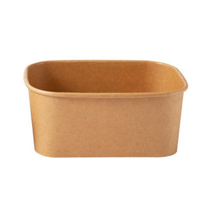 Kraft Paper Bowl for Takeaway Leak-Proof Disposable Food Container - White-Paper Lid-300pcs.
