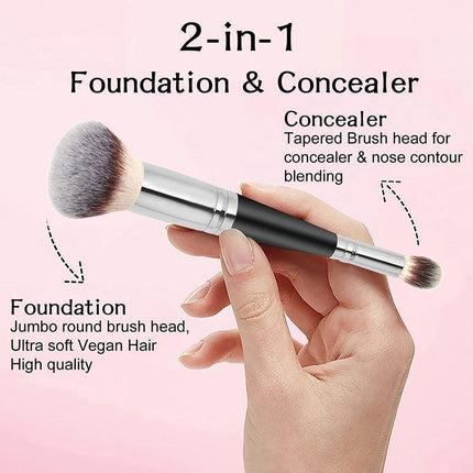 Double Ended Makeup Brush Liquid Foundation Powder Eyeshadow Cosmetic Brush Tool.
