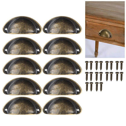 30X Modern Cup Cabinet Handle Knob Drawer Furniture Door Pull Shell Cupboard - Black.