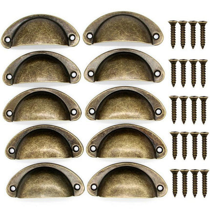 30X Modern Cup Cabinet Handle Knob Drawer Furniture Door Pull Shell Cupboard - Black.