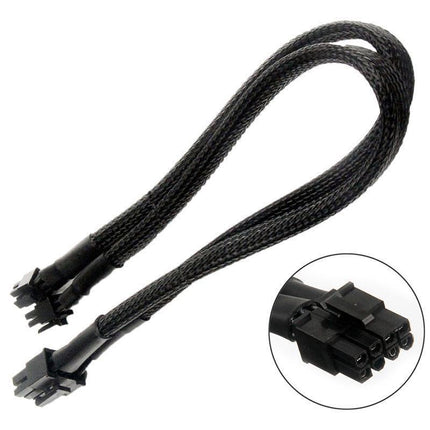 Dual Mini 6 Pin to 8 Pin PCI-E Video Card Power Cable Y Splitter 18AWG Mac Pro.