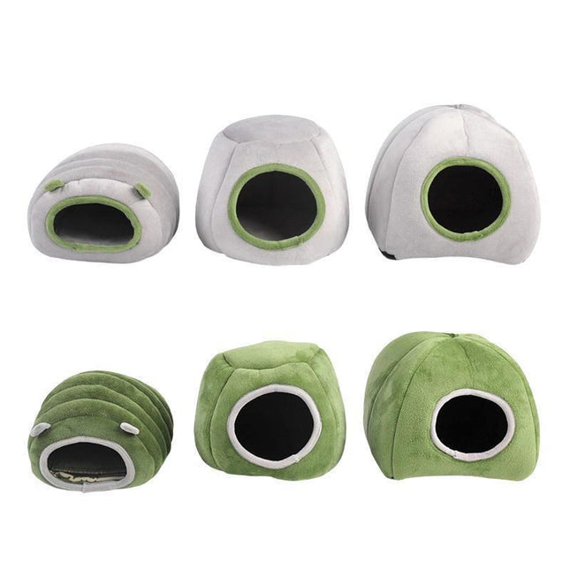 Soft Small Animal Guinea Pig Cozy Warm Pet Tent Hamster House Hideout Cave Bed - Grey-Pyramid.