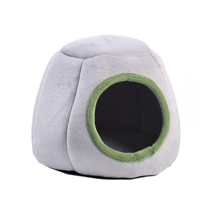Soft Small Animal Guinea Pig Cozy Warm Pet Tent Hamster House Hideout Cave Bed - Grey-Pyramid.