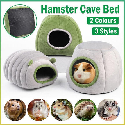 Soft Small Animal Guinea Pig Cozy Warm Pet Tent Hamster House Hideout Cave Bed - Grey-Stump.