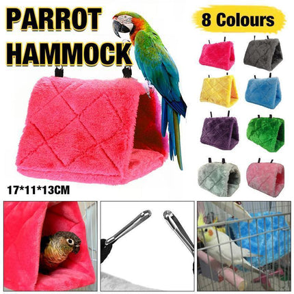 Pet Bird Parrot Parakeet Budgie Warm Hammock Cage Hut Tent Bed Hanging Cave - Yellow.