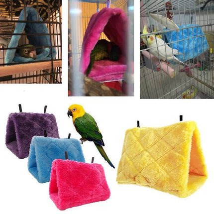 Pet Bird Parrot Parakeet Budgie Warm Hammock Cage Hut Tent Bed Hanging Cave - Yellow.