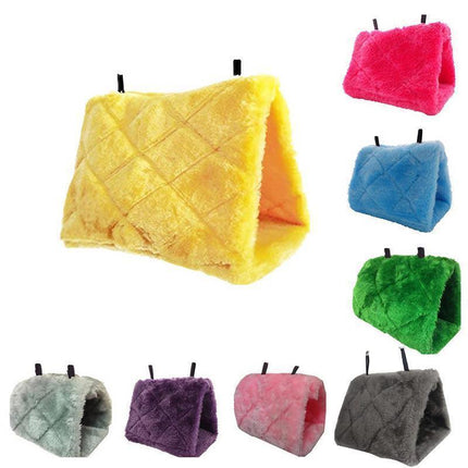 Pet Bird Parrot Parakeet Budgie Warm Hammock Cage Hut Tent Bed Hanging Cave - Grey.
