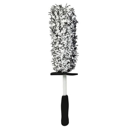 Car Wheel Cleaning Brush Tool Alloy Soft Bristle - Black+White.