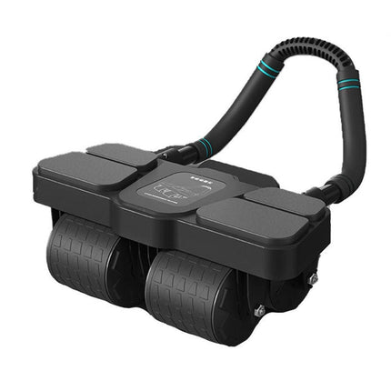 Four Wheel Abdominal Roller Automatic Rebound Ab Machine Home Fitness Equipment - Black.