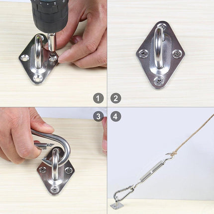 8pcs Hardware Sail Accessory Shade Canopy Fittings Sun Fixing Steel Stainless.