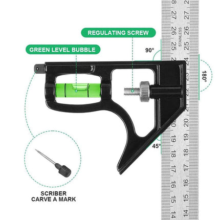 300mm Horizontal Movable Angle Ruler Adjustable Measuring Tool for Engineering.